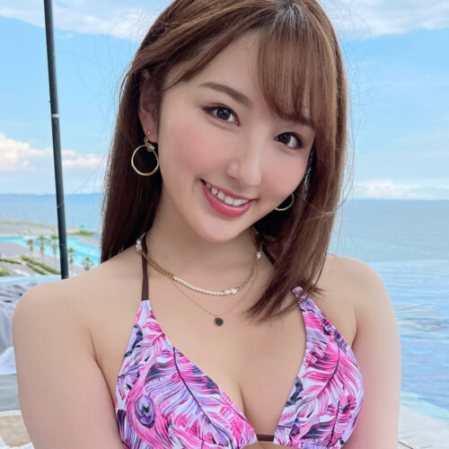 Mina Kitano in a pink bikini