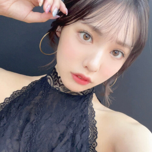 Hana Shirato in black dress
