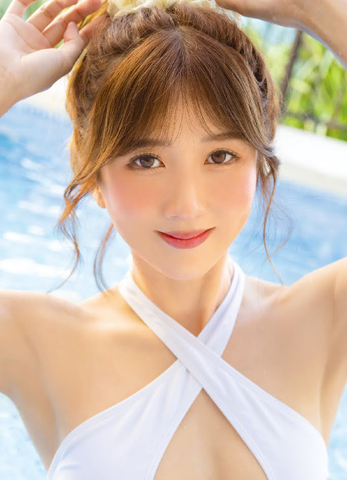 Hibiki Otsuki in a white bikini
